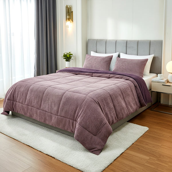 لحاف فرو مقلم  موديل 2403 | فاميلي بد