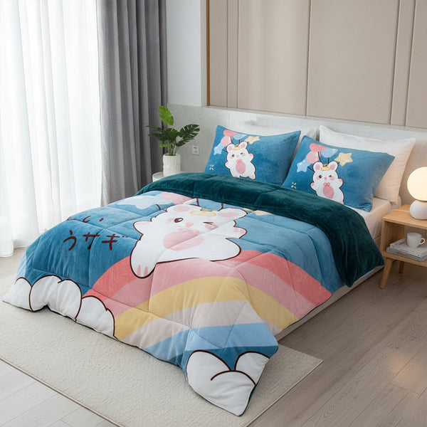 Kids quilt set velvet 6 pieces Model 2043 | Family Bed