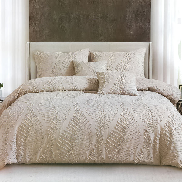 Plain embroidered cotton quilt size 220×240 cm model 4105 | Family Bed