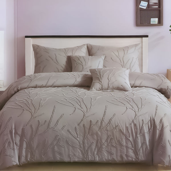 Plain embroidered cotton quilt size 220×240 cm model 4106 | Family Bed