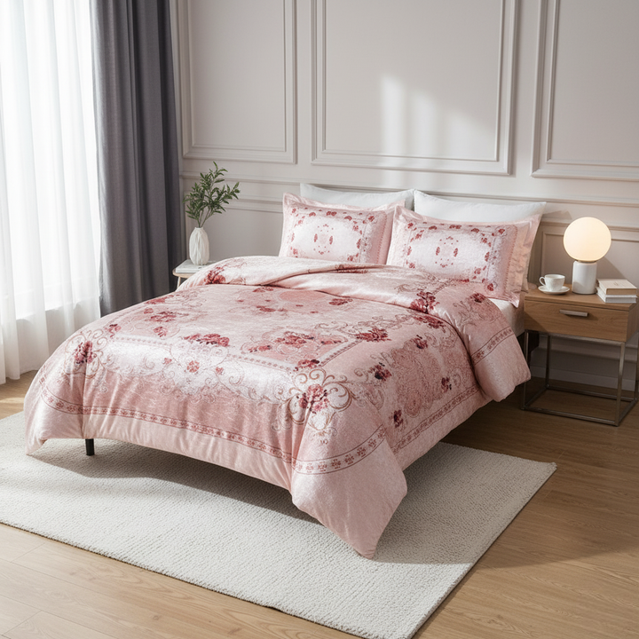 quilt 3 pieces Velvet tableau size 240 x 250 cm model 703  Family Bed