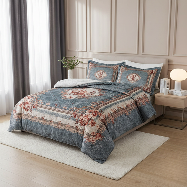 quilt 3 pieces Velvet tableau size 240 x 250 cm model 705  Family Bed