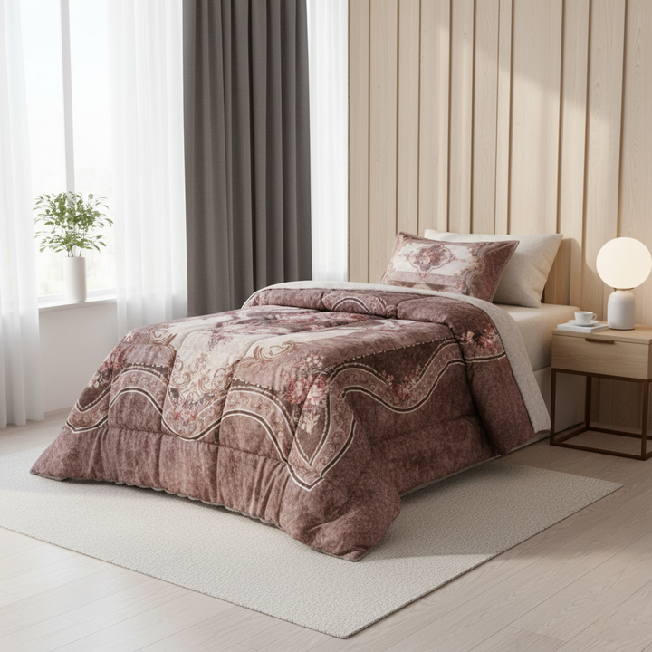 quilt 3 pieces Velvet tableau size 240 x 250 cm model 717  Family Bed