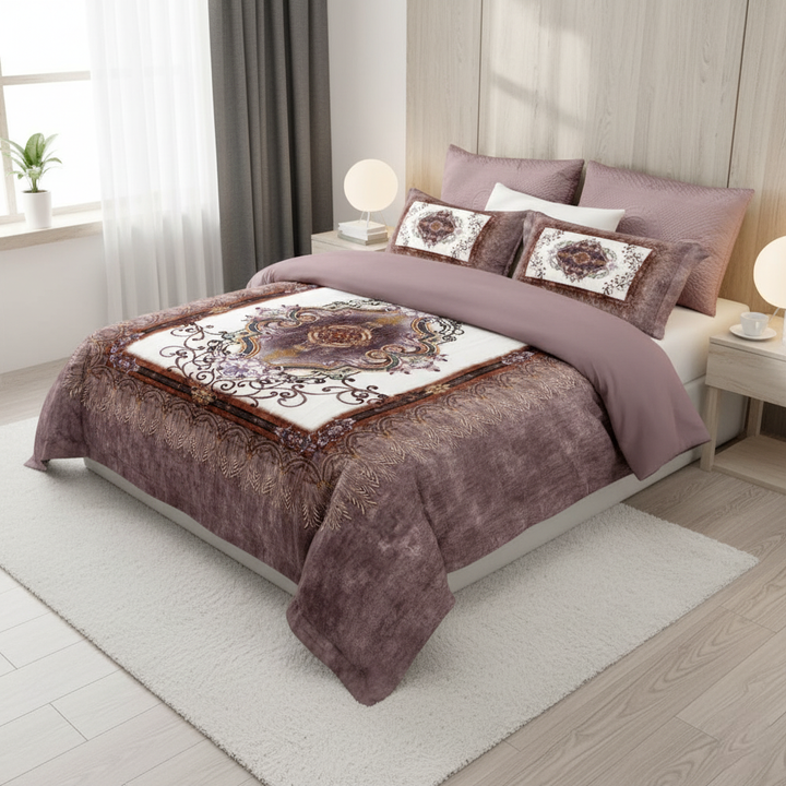 quilt 3 pieces Velvet tableau size 240 x 250 cm model 720  Family Bed