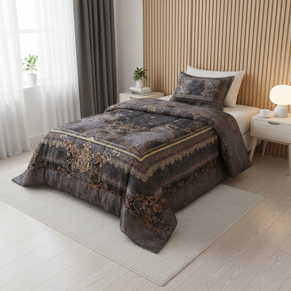 quilt 3 pieces Velvet tableau size 240 x 250 cm model 721 | Family Bed