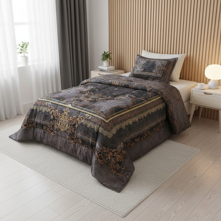 quilt 3 pieces Velvet tableau size 240 x 250 cm model 721 | Family Bed