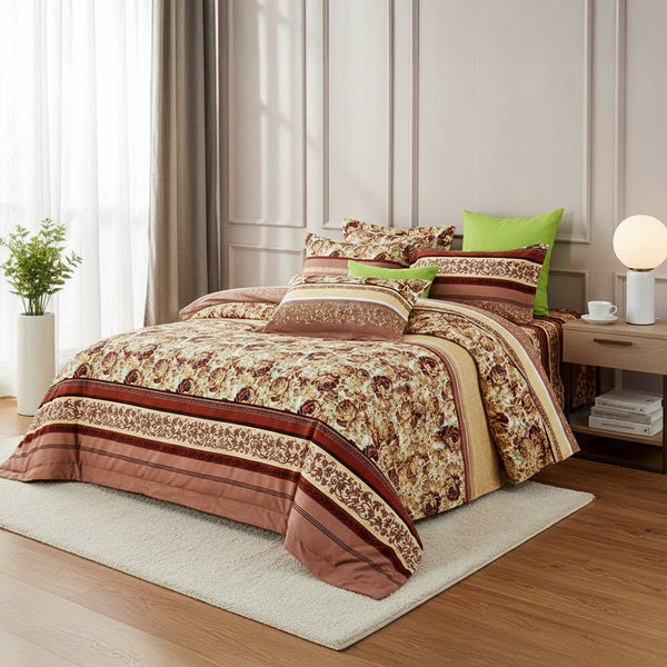 Quilt set satin cotton Model 4015 | Family Bed